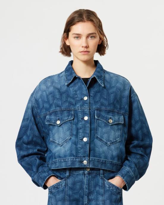 Isabel Marant ženy tadia denim bunda V6XH347 oblečenie Modrá